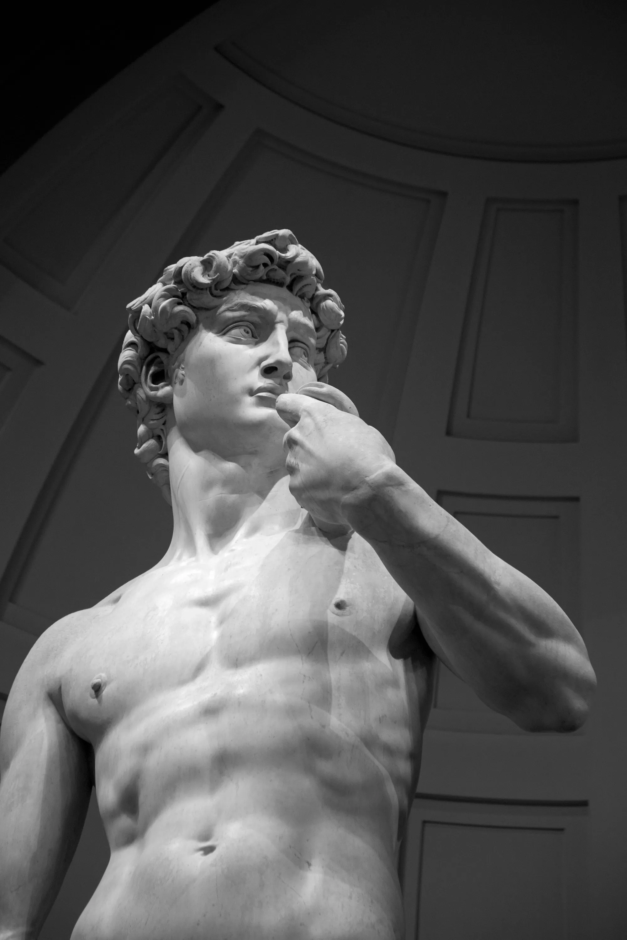 Michelangelo's David, in marble