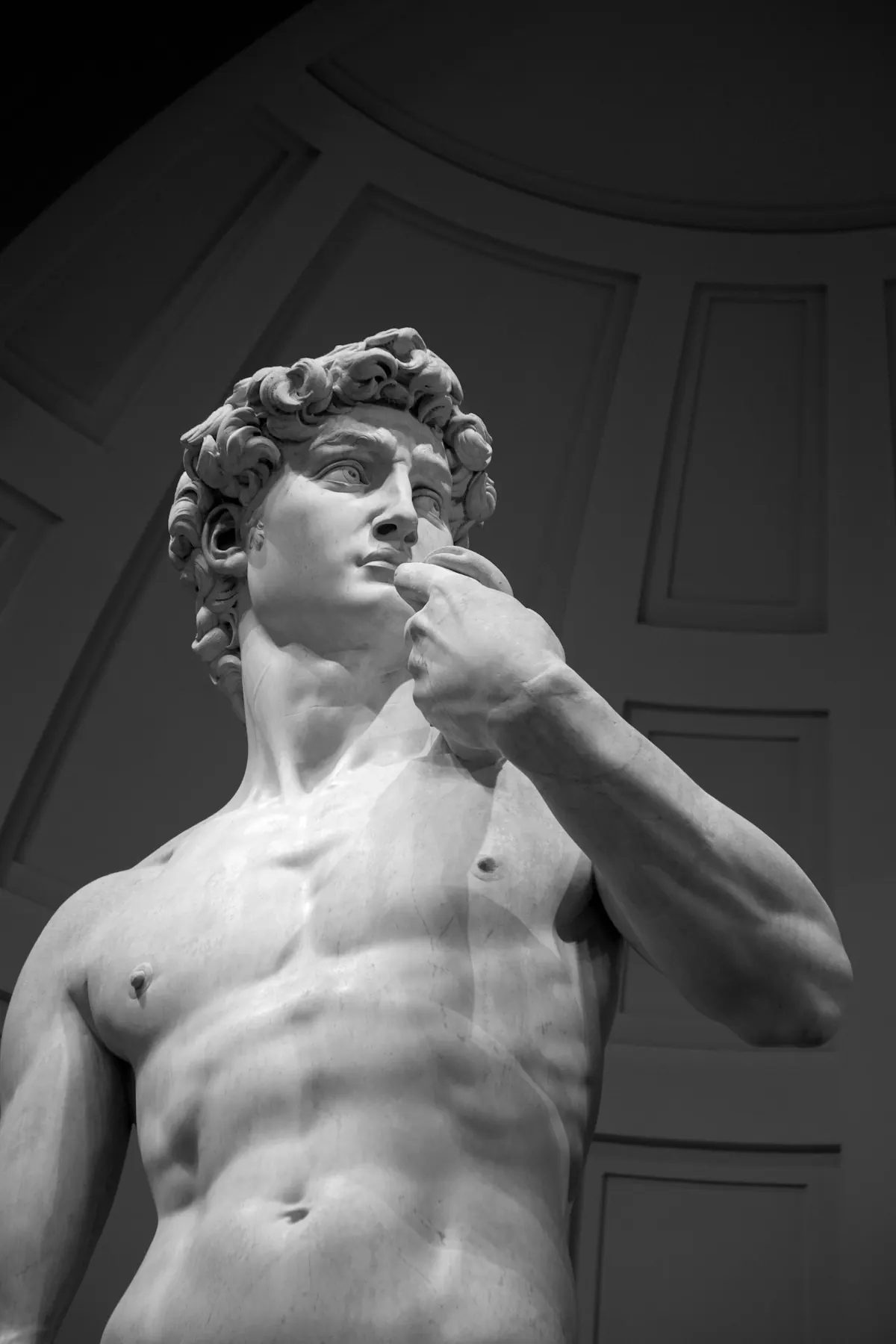 Michelangelo's David, in marble